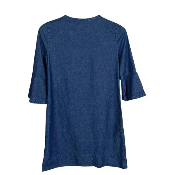 Draper James Vintage Chambray Demin Ruffle Shift Dress Size 4 - Picture 7 of 7